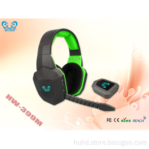 Optical fiber Wireless game headphone headset with detachable MIC